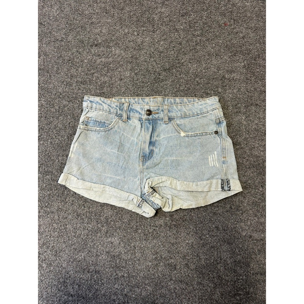 dELiA*s Jean Shorts Womens Size 3 Light Wash Cuffed Distressed Cotton Denim Mini